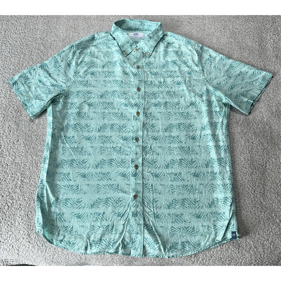 Southern Tide Shirt Mens Large Floral Hawaiian Linen Short Sleeve Button Down - Picture 1 of 11
